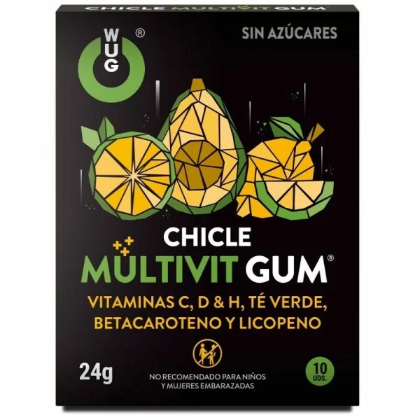WUG Multivit Gum - Sugar-Free Chewing Gum with Multivitamins & Green Tea 10 pcs. Other. See formula
