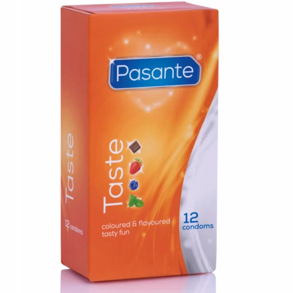Pasante Flavors 12-Pack Colored Flavored Condoms Assorted