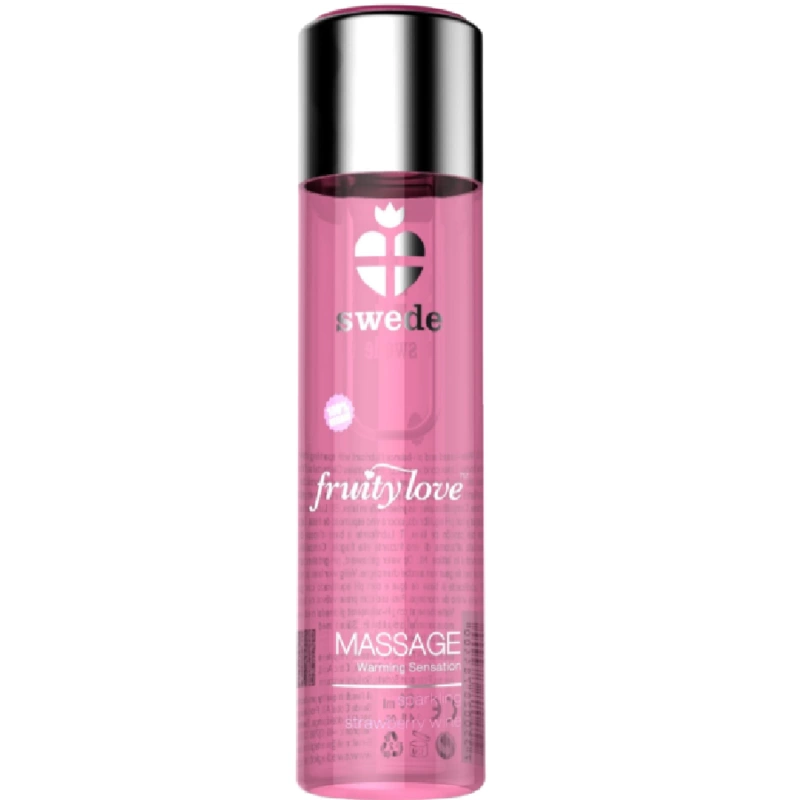 Swede Fruity Love Massage Oil Sparkling Strawberry Wine 120ml Warming - Anelma Swede Fruity Love Massage Oil Sparkling Strawberry Wine