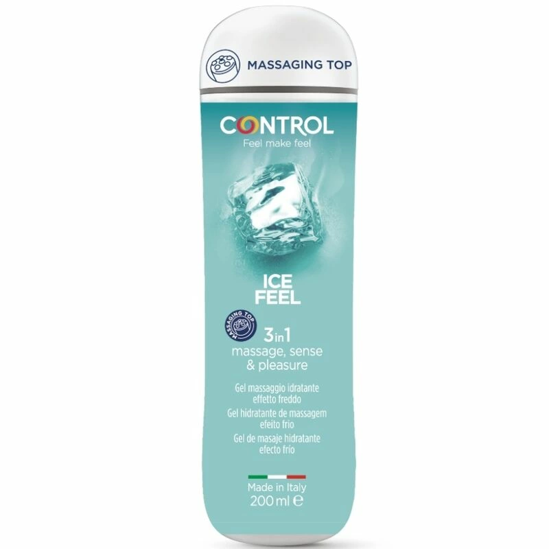 CONTROL 3 in 1 Ice Feel Gel 200ml - Cooling Lubricating Massage Formula - Anelma CONTROL 3 in 1 Ice Feel Gel 200ml