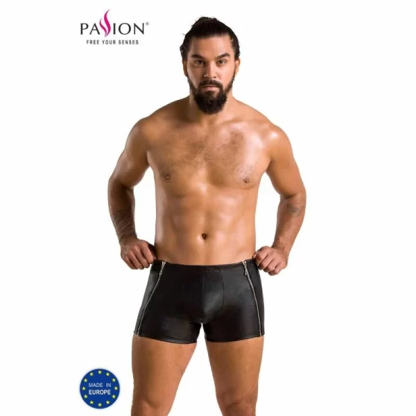 Passion 049 Short Matt Black - Modern Faux Leather Shorts EU-Made