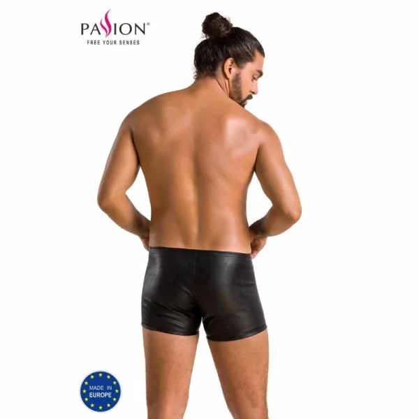 Passion 049 Short Matt Black - Modern Faux Leather Shorts EU