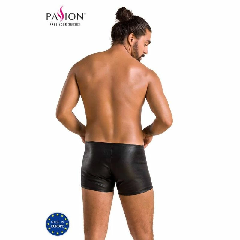 Passion 049 Short Matt Black - Modern Faux Leather Shorts EU