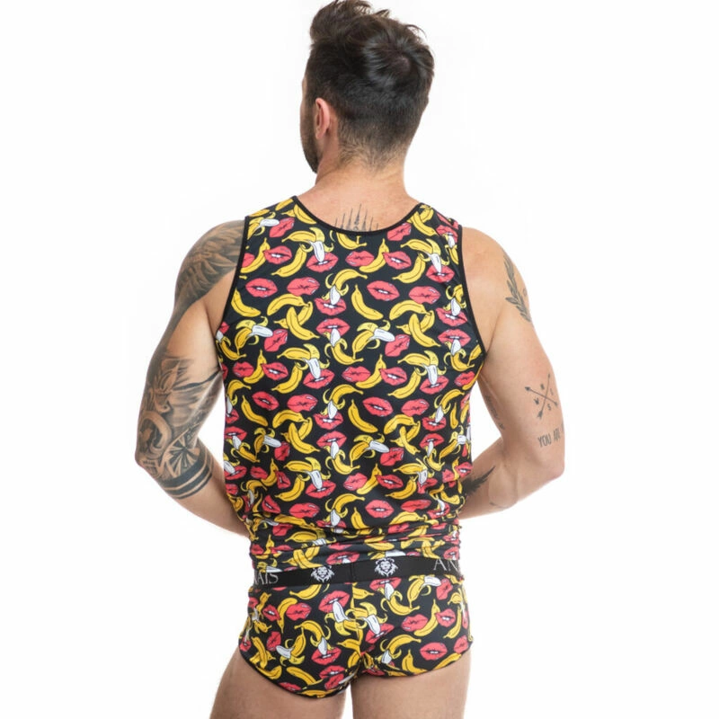 Anais Men Banana Top - Sleeveless Lycra Shirt with Banana