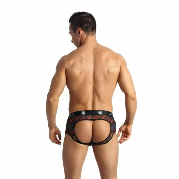 ANAIS MEN Chill Jock Bikini Black Mesh with Colorful Print