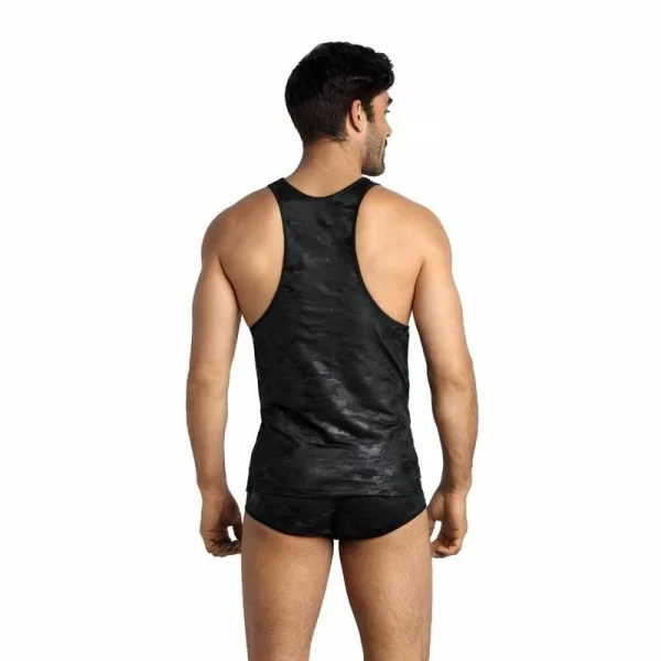Anais Men Electro Top Microfiber Military Print Sleeveless