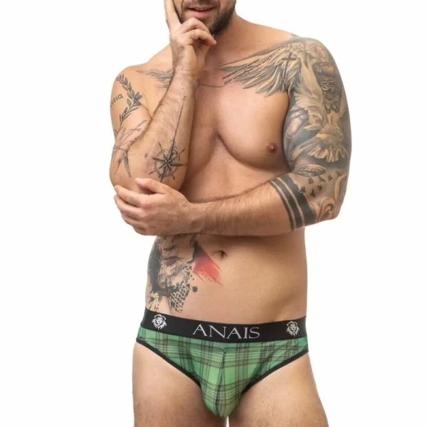 Anais Men Magic Slip-Green & Black Lycra Briefs