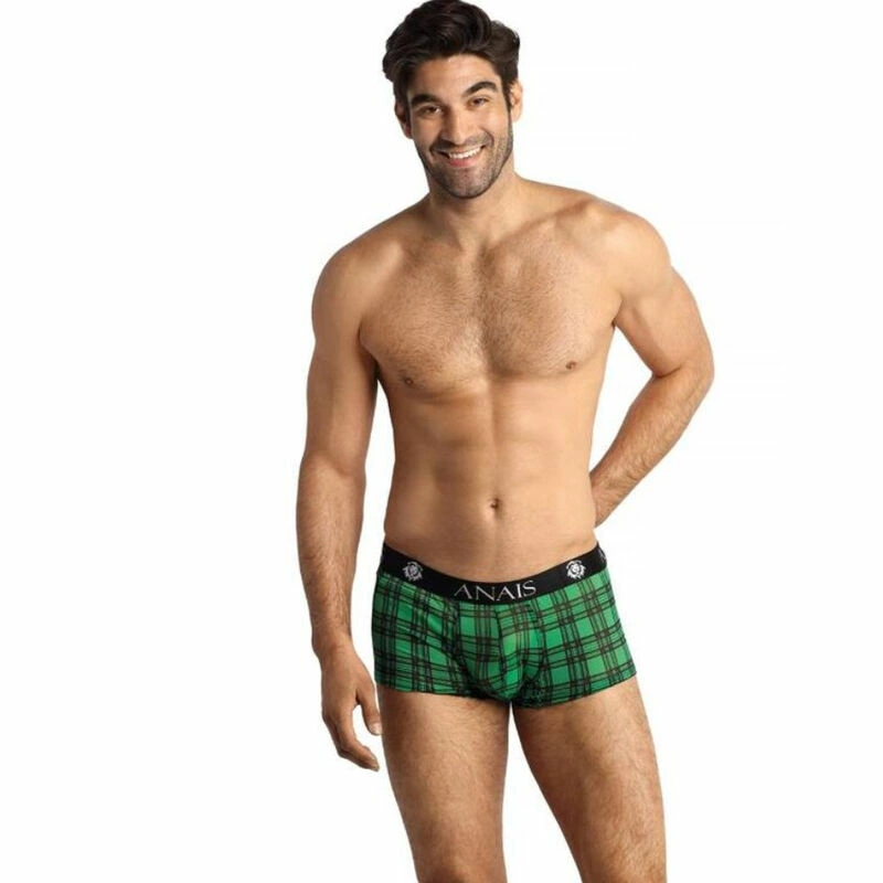 ANAIS MEN MAGIC Boxer Shorts Green-Black Check Lycra Comfort Fit