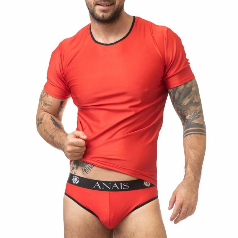 ANAIS Men SOUL Microfiber T-Shirt Red & Black - Size