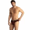 ANAIS MEN Tribal Slip Red Microfiber Animal Print Briefs