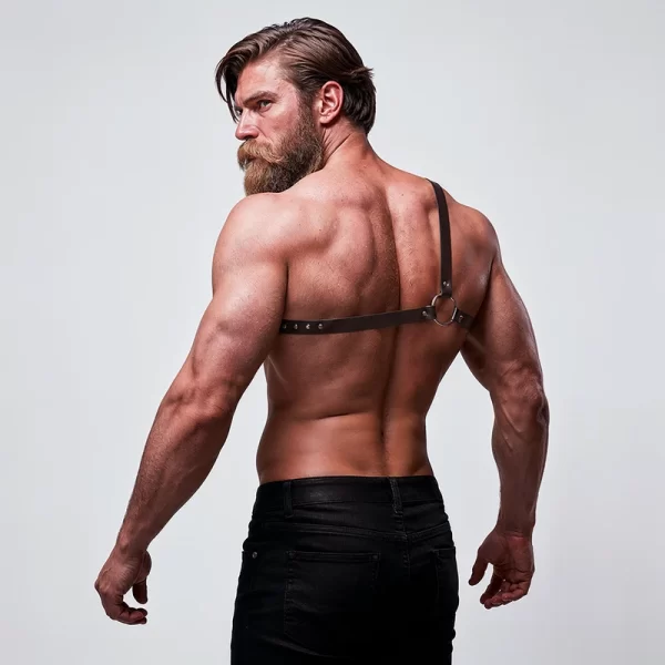 Fetish Submissive Attitude Men's Crossed Shoulder Vegan Leather Harness. Other. See material