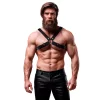 Fetish Submissive Attitude Eco-Leather Adjustable Bulldog Chest Harness Black