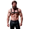 Fetish Submissive Attitude Adjustable Vegan Leather Chest Harness for Men