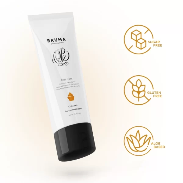 BRUMA Aloe Vera Water-Based Gel 100ml - Cupcake Scented Lubricant. Flavored. See formula