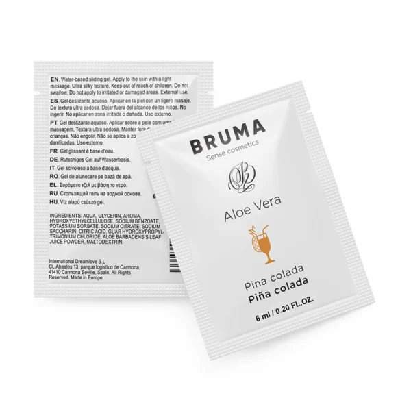 BRUMA Aloe Vera Water-Based Sliding Gel 6ml Pina Colada Scented. Sachets