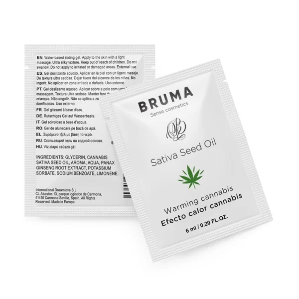 BRUMA Sativa Seed Oil Glide Gel Warming Effect Cannabis Aroma 6 ml. Sachets