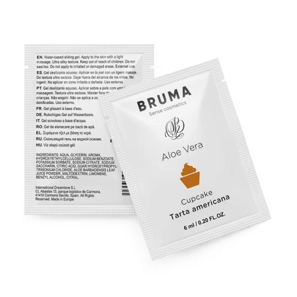 BRUMA Aloe Vera Water-Based Gel Cupcake Aroma 6 ml Pocket Size. Sachets