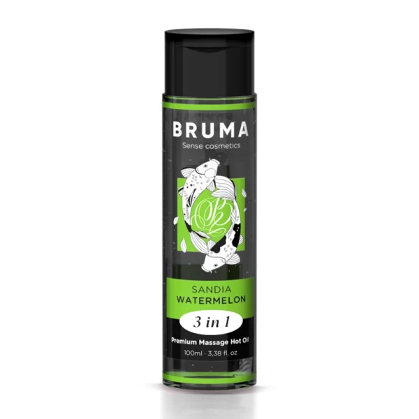 BRUMA Premium 3-in-1 Massage Oil Watermelon - Warming Vegan 100ml. Warming lubricant. See formula
