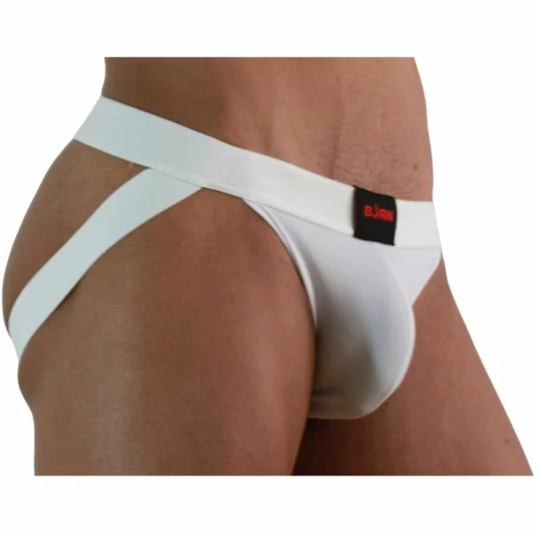 BURN 007 Jockstrap White - Lycra Comfort & Modern Design