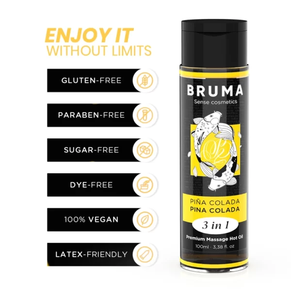 BRUMA Premium 3-in-1 Massage Oil Pina Colada Scent 100ml