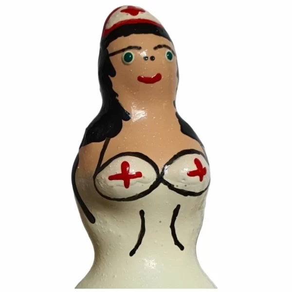 CONDOMERIE Hand-Painted Decorative Latex Cover Nurse Black