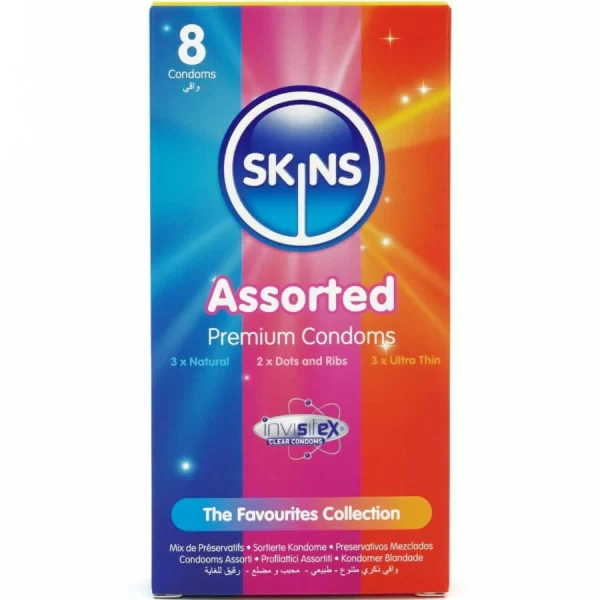 Skins Premium Assorted Latex Condom Pack 8pcs