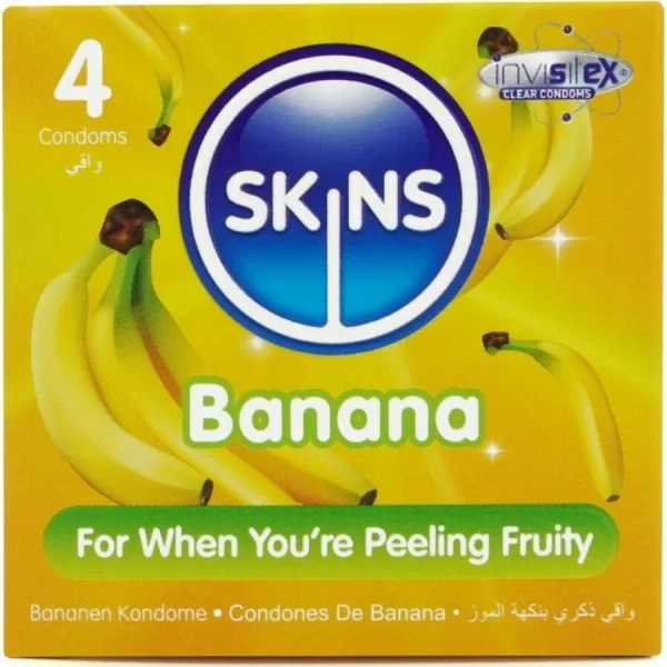 Skins Banana Premium Latex Condoms 4-Pack