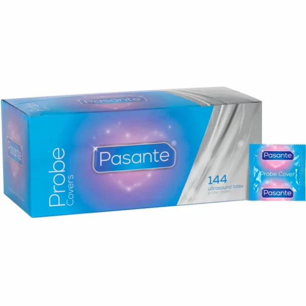 Pasante Ultrasound Probe Covers Latex 144 pcs Lubricant-Free 52x195mm. Condoms. See formula