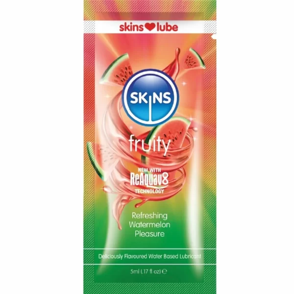 SKINS Fruity Water-Based Lubricant Watermelon 5ml Single