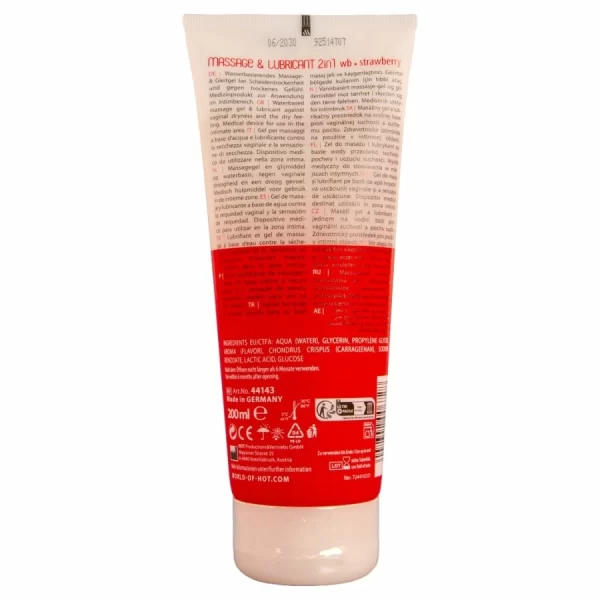 HOT Massage & Glide Gel 2in1 Strawberry 200ml - Dual Action