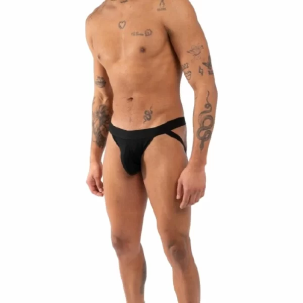 BURN 011 Double Black Jock - Premium Breathable Athletic Underwear