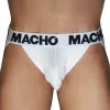 MACHO MX29BL Jockstrap White + White - Anatomical Lycra Support
