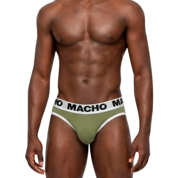 MACHO MCH013 Military Green Slip - Classic Lycra Briefs for Men