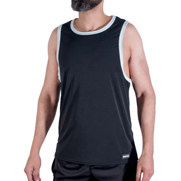 MACHO CMV004 Black Gym T-Shirt - Lightweight Sport Fit