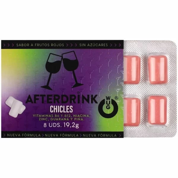 WUG GUM After Drink Hangover Chewing Gum 8 Units Red Fruits Flavor. Other. See formula