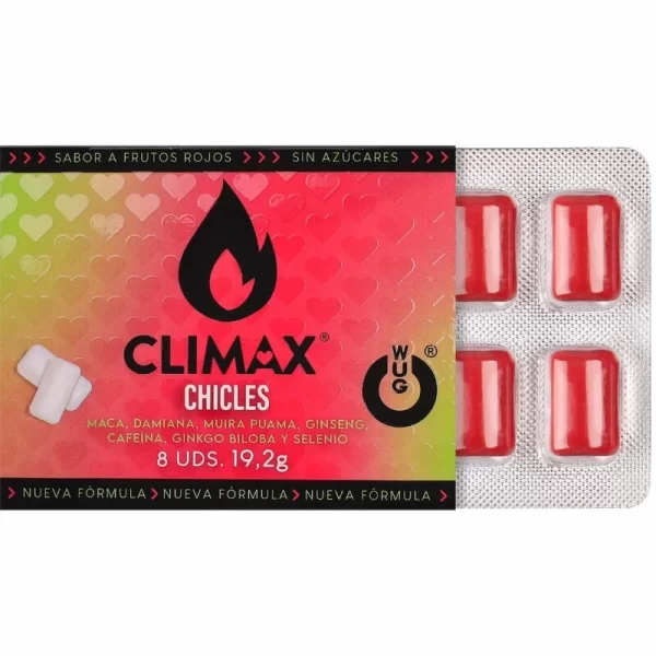 WUG CLIMAX After Drink Hangover Chewing Gum 8 Units Red Fruits Flavor. Other. See formula