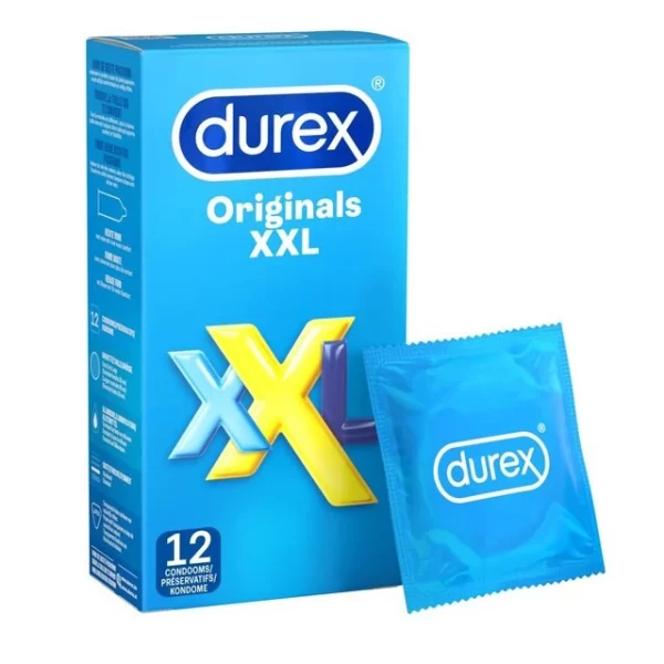 Durex Originals Comfort 12-Pack Large Size Latex Condoms XXL