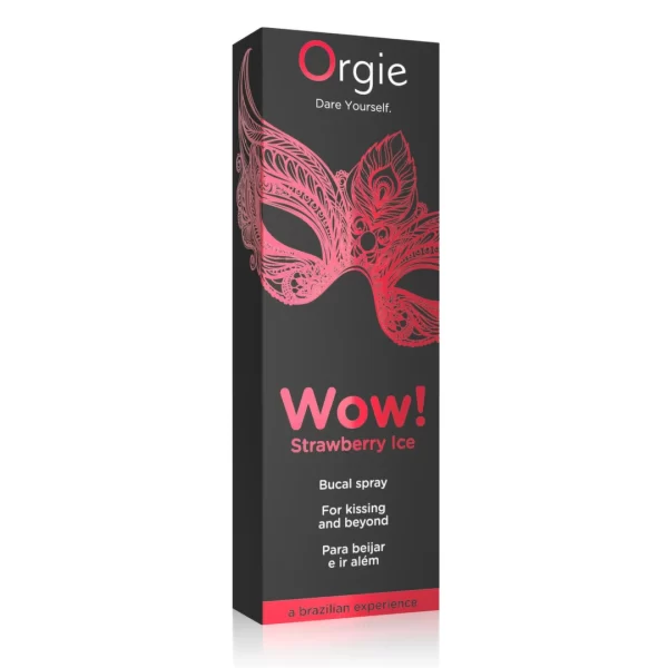 Orgie Wow! Strawberry Ice Mouth Spray 10ml - Menthol & Strawberry Flavor. Oral. See formula