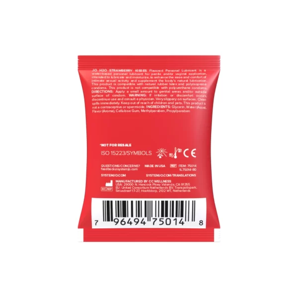 System JO H2O Strawberry Personal Lubricant Sachet 5 ml. Sachets