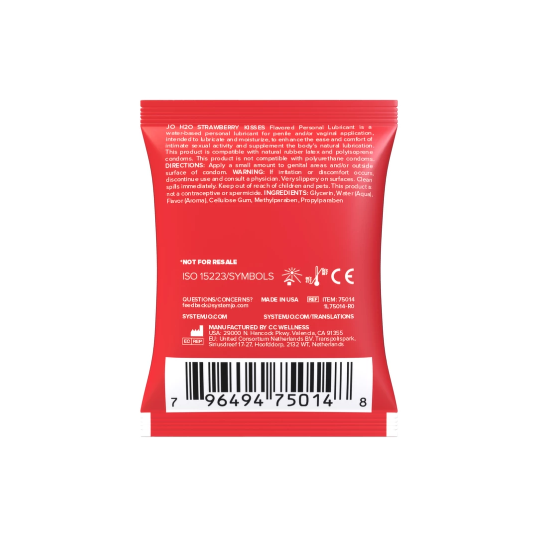 System JO H2O Strawberry Personal Lubricant Sachet 5 ml - Anelma System JO H2O Strawberry Personal Lubricant Sachet 5 ml. Sachets