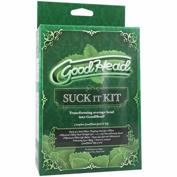 Doc Johnson GoodHead Suck It Kit Mint - Care Set with Vibrating Ring. Flavored. See formula