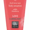 Love Lubricant Edible Gel Strawberry 100ml - Water-Based Formula - Anelma Love Lubricant Edible Gel Strawberry 100ml