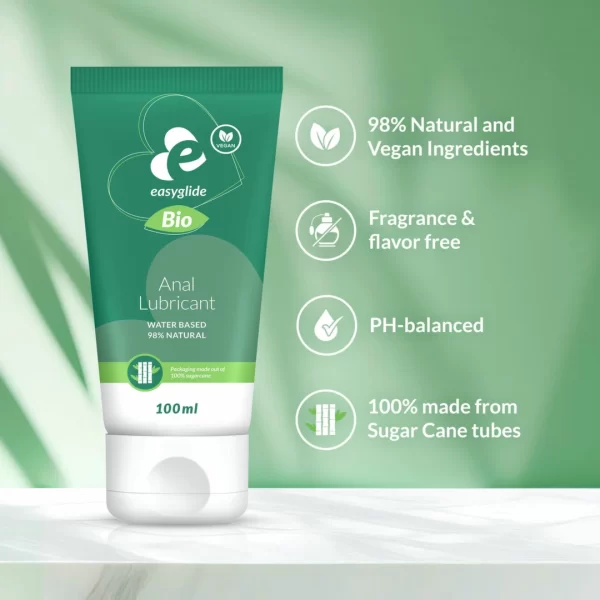 EasyGlide Bio & Natural Water-Based Lubricant Anal 100ml - Thick Formula. See formula