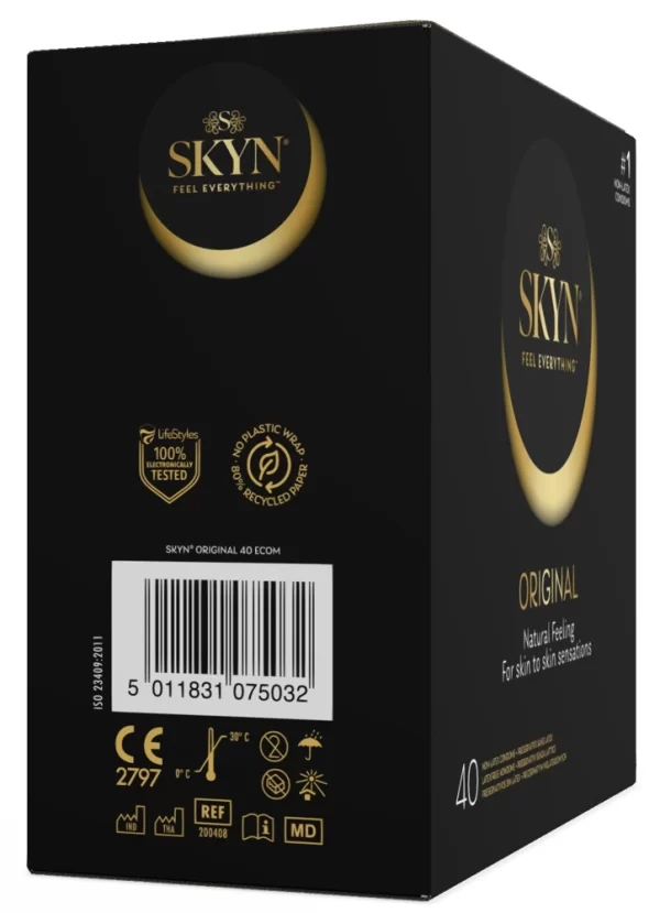 Manix SKYN Original 40pcs - Ultra-Thin Polyisoprene Vegan Condoms. Product details include formula