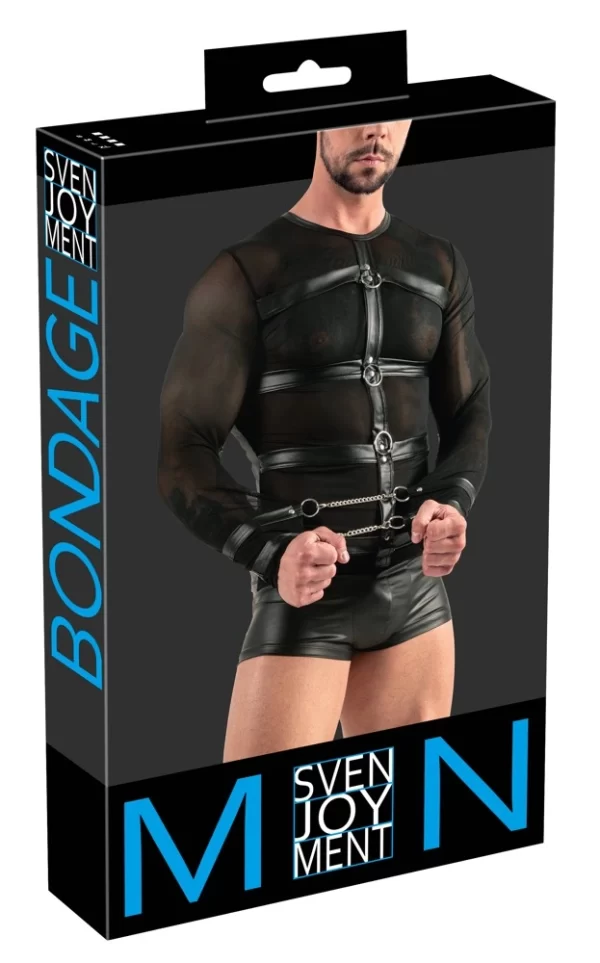 Svenjoyment Bondage Long Sleeve Powernet Shirt with Harness