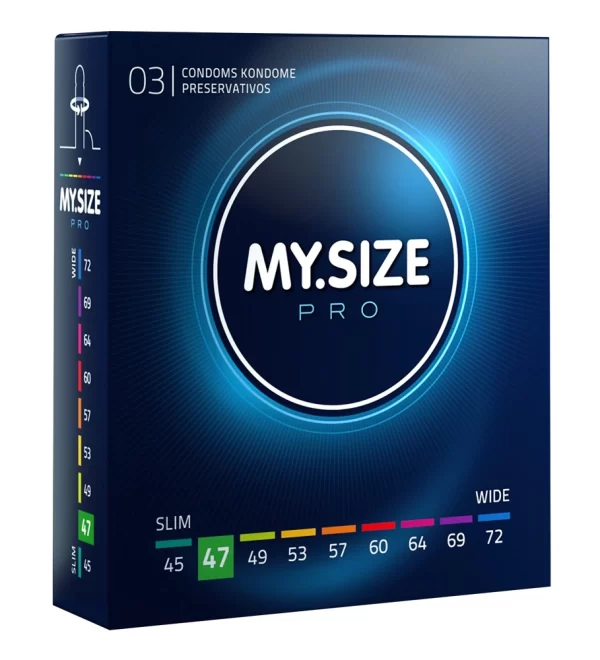 MY.SIZE PRO 47mm Ultra-Thin Hypoallergenic Condoms 3-Pack