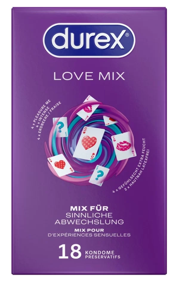 Durex Love Mix Pack 18pcs - Assorted Flavors & Textured