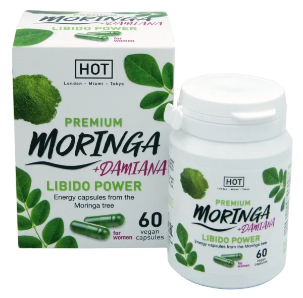 HOT BIO Moringa Libido Power Caps 60 - Vegan Herbal Supplement for Women. Solid erection. See formula