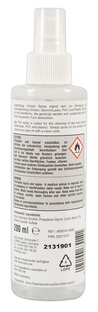 ORION Special Cleaner 200 ml Vegan Care Spray for Silicone & Latex. Sex toy cleaners. See formula