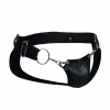 DNGEON Snap Jockstrap Black Faux Leather Chain-Link Front